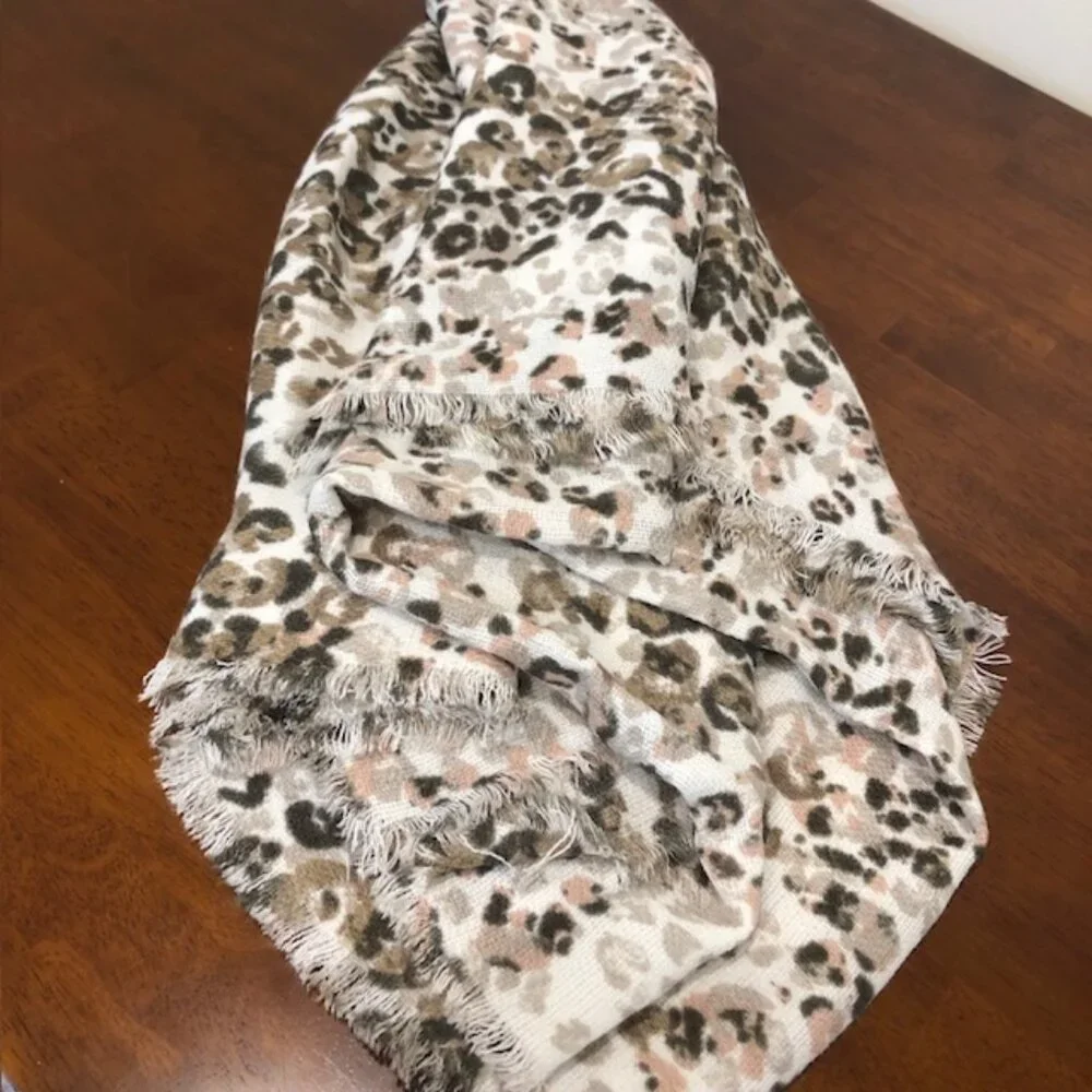 Animal Print Vintage Oversized Wrap Scarf.